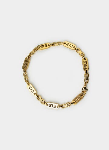 Vendetta Greca Plate Bracelet 6mm - 18k Gold Plated in Gold