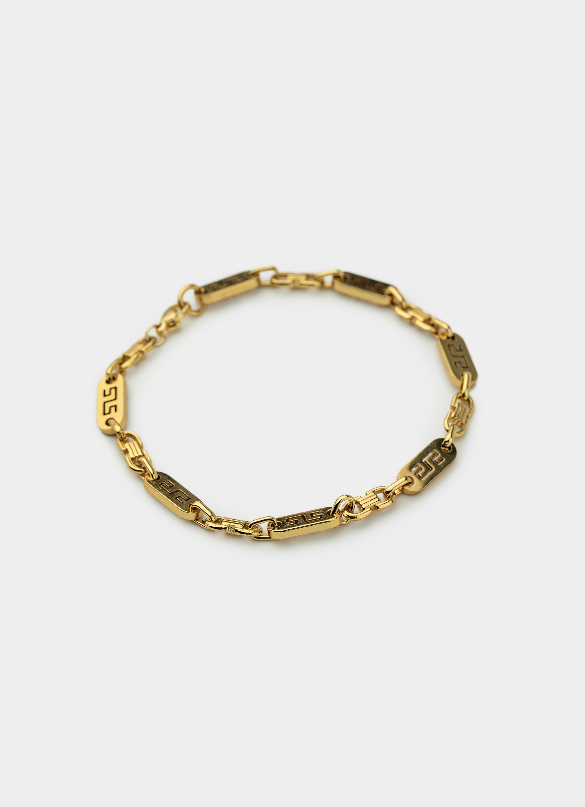 Vendetta Greca Plate Bracelet 6mm - 18k Gold Plated in Gold