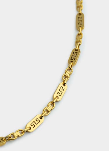 Vendetta Greca Plate Necklace 6mm - 18k Gold Plated in Gold