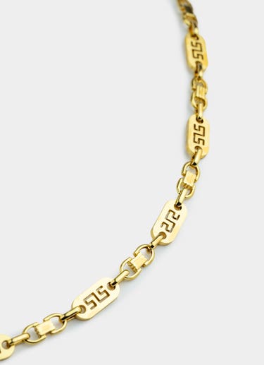 Vendetta Greca Plate Necklace 8mm - 18k Gold Plated in Gold