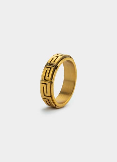 Vendetta Greca Rotating Ring - 18k Gold Plated in Gold