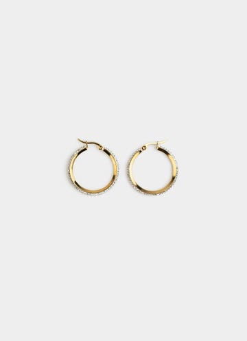 Vendetta Ice Hoop Earring - 18k Gold Plated in Gold