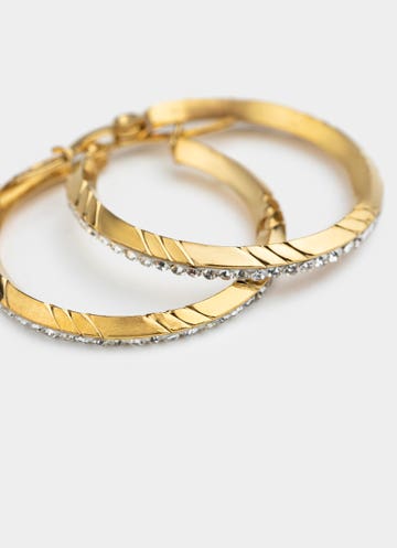 Vendetta Ice Hoop Earring - 18k Gold Plated in Gold