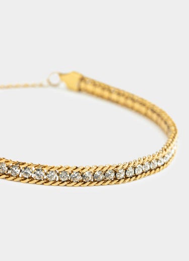 Vendetta Icy Double Cuban Bracelet - 18k Gold Plated in Gold