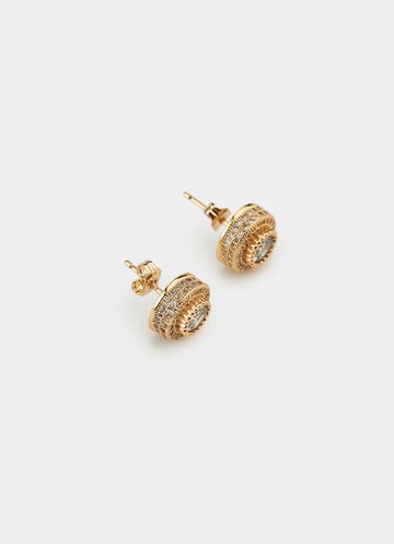 Vendetta Icy Dynasty Stud - Rose Gold Plated in Pink
