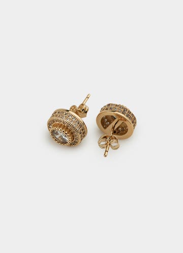 Vendetta Icy Dynasty Stud - Rose Gold Plated in Pink