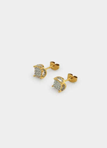 Vendetta Icy Sovereign Stud - 18k Gold Plated in Gold