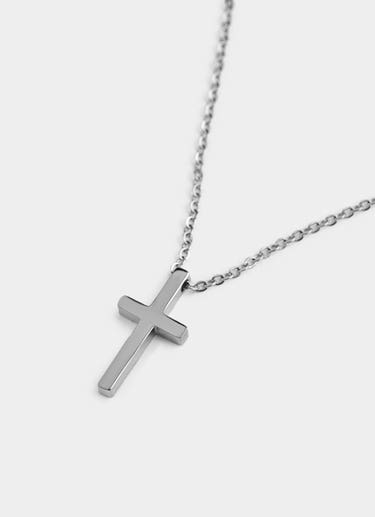 Vendetta Silver Cross Necklace - Stainless Steel in Silver