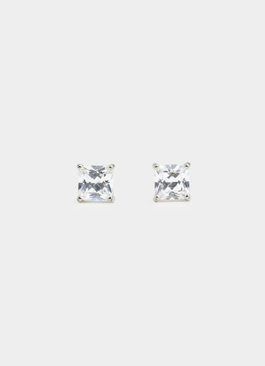 Vendetta Square Solitaire Stud -  Stainless Steel in Silver