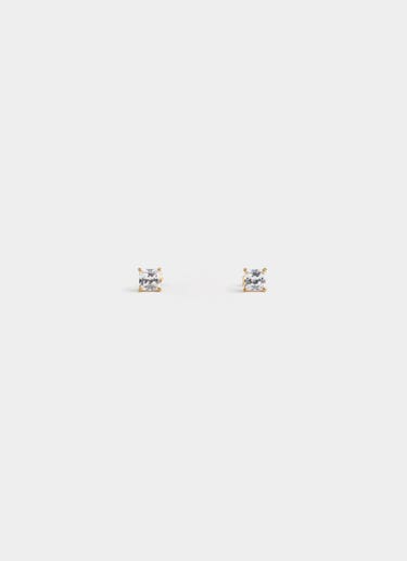 Vendetta Square Solitaire Studs -  18k Gold Plated in Gold