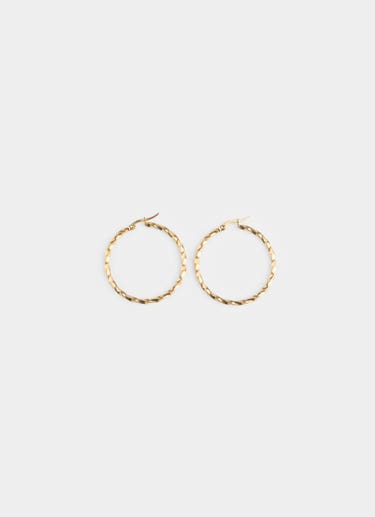 Vendetta Thin Twist Hoop Earrings - 14k Gold Plated in Gold