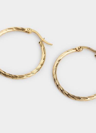 Vendetta Twisted Hoop Earring 30mm- 18k Gold Plated in Gold