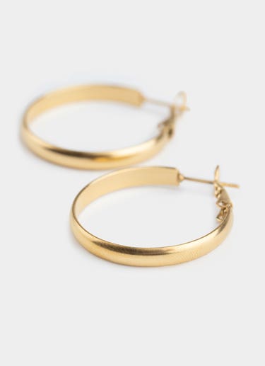 Vendetta Wide Hoop Earring - 18k Gold Plated in Gold